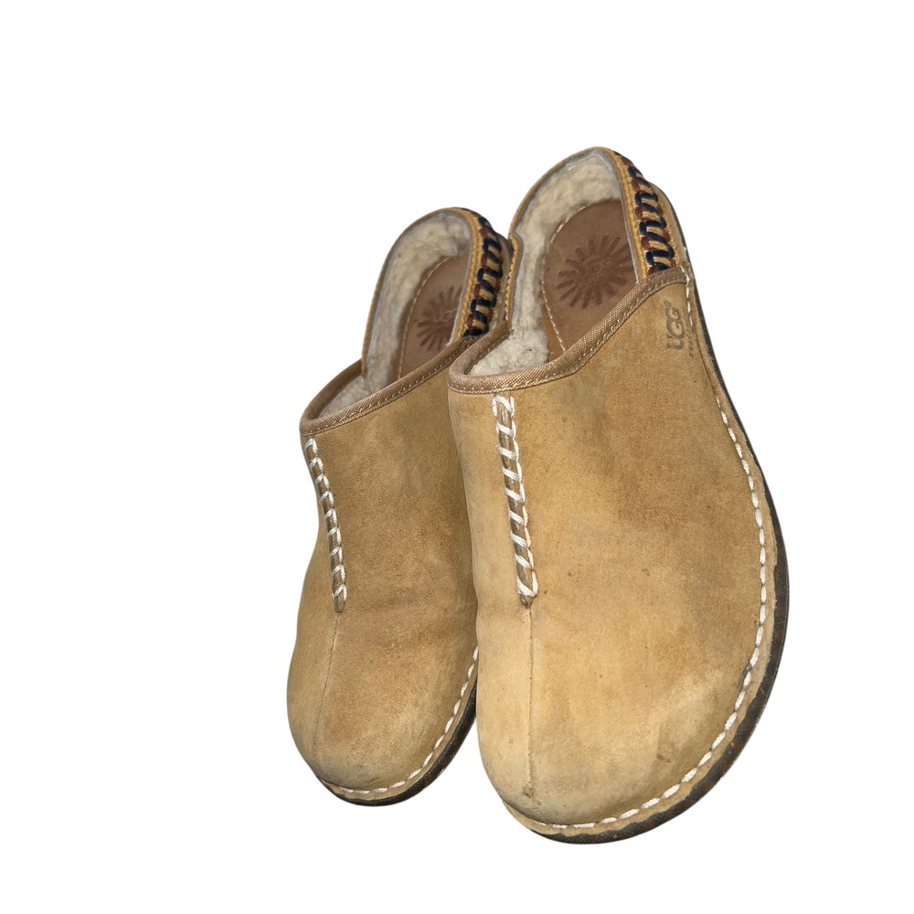 UGG Australia Suede‎ Clogs Women's Shoes Brown Warm Cottagecore Comfort - Picture 10 of 11